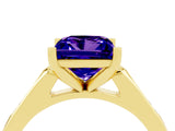 Yellow gold Princess Cut Cut Channel Set Solitaire Engagement Ring with Four-Prong Setting_4