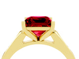 Yellow gold Princess Cut Cut Channel Set Solitaire Engagement Ring with Four-Prong Setting_4