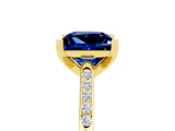 Yellow gold Princess Cut Cut Channel Set Solitaire Engagement Ring with Four-Prong Setting_5