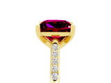 Yellow gold Princess Cut Cut Channel Set Solitaire Engagement Ring with Four-Prong Setting_5