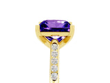 Yellow gold Princess Cut Cut Channel Set Solitaire Engagement Ring with Four-Prong Setting_5