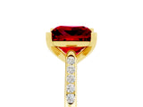 Yellow gold Princess Cut Cut Channel Set Solitaire Engagement Ring with Four-Prong Setting_5