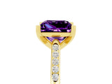 Yellow gold Princess Cut Cut Channel Set Solitaire Engagement Ring with Four-Prong Setting_5