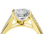 Yellow gold Princess Cut Cut Diamond Channel Set Pave Band with Tension Prong Setting_7