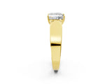 Yellow gold Princess Cut Cut Diamond Channel Set Solitaire Ring with Four-Prong Setting_5