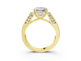 Yellow gold Princess Cut Cut Diamond Channel Set Solitaire Ring with Four-Prong Setting_6