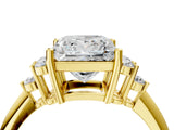 Yellow gold Princess Cut Cut Diamond Cluster Ring with Solitaire Band and Four-Prong Setting_19