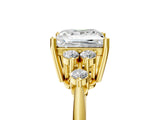 Yellow gold Princess Cut Cut Diamond Cluster Ring with Solitaire Band and Four-Prong Setting_20
