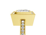 Yellow gold Princess Cut-Cut Diamond Halo Engagement Ring with Pave Band and Prong Setting_14