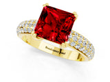 Yellow gold Princess Cut Cut Diamond Milgrain Marquise Band with Prong Setting_1