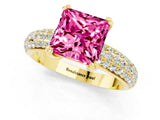 Yellow gold Princess Cut Cut Diamond Milgrain Marquise Band with Prong Setting_1
