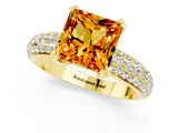 Yellow gold Princess Cut Cut Diamond Milgrain Marquise Band with Prong Setting_1