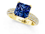 Yellow gold Princess Cut Cut Diamond Milgrain Marquise Band with Prong Setting_1