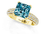 Yellow gold Princess Cut Cut Diamond Milgrain Marquise Band with Prong Setting_1
