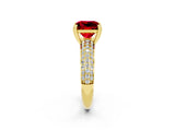 Yellow gold Princess Cut Cut Diamond Milgrain Marquise Band with Prong Setting_2