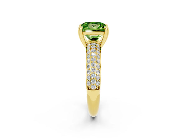 Yellow gold Princess Cut Cut Diamond Milgrain Marquise Band with Prong Setting
