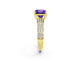 Yellow gold Princess Cut Cut Diamond Milgrain Marquise Band with Prong Setting_2