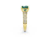 Yellow gold Princess Cut Cut Diamond Milgrain Marquise Band with Prong Setting_2