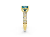 Yellow gold Princess Cut Cut Diamond Milgrain Marquise Band with Prong Setting_2