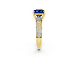 Yellow gold Princess Cut Cut Diamond Milgrain Marquise Band with Prong Setting_2