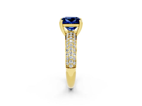 Yellow gold Princess Cut Cut Diamond Milgrain Marquise Band with Prong Setting_2
