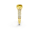 Yellow gold Princess Cut Cut Diamond Milgrain Marquise Band with Prong Setting_2
