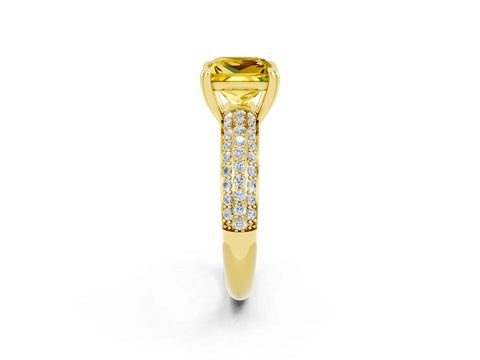 Yellow gold Princess Cut Cut Diamond Milgrain Marquise Band with Prong Setting_2