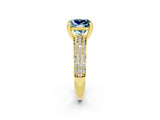 Yellow gold Princess Cut Cut Diamond Milgrain Marquise Band with Prong Setting_2