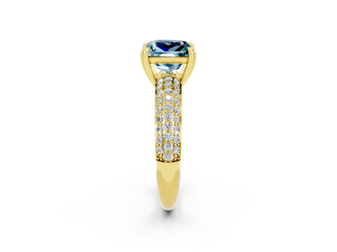 Yellow gold Princess Cut Cut Diamond Milgrain Marquise Band with Prong Setting_2