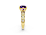 Yellow gold Princess Cut Cut Diamond Milgrain Marquise Band with Prong Setting_2