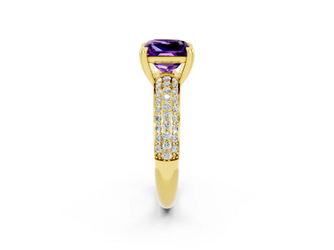 Yellow gold Princess Cut Cut Diamond Milgrain Marquise Band with Prong Setting_2