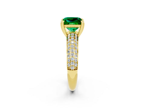 Yellow gold Princess Cut Cut Diamond Milgrain Marquise Band with Prong Setting_2