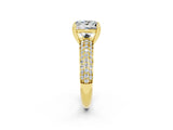 Yellow gold Princess Cut Cut Diamond Milgrain Marquise Band with Prong Setting_2