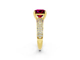 Yellow gold Princess Cut Cut Diamond Milgrain Marquise Band with Prong Setting_2