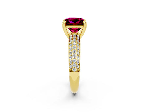 Yellow gold Princess Cut Cut Diamond Milgrain Marquise Band with Prong Setting_2