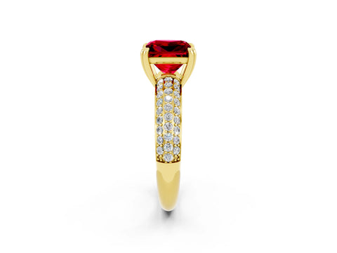 Yellow gold Princess Cut Cut Diamond Milgrain Marquise Band with Prong Setting_2