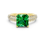 Yellow gold Princess Cut Cut Diamond Milgrain Marquise Band with Prong Setting