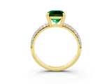 Yellow gold Princess Cut Cut Diamond Milgrain Marquise Band with Prong Setting_3
