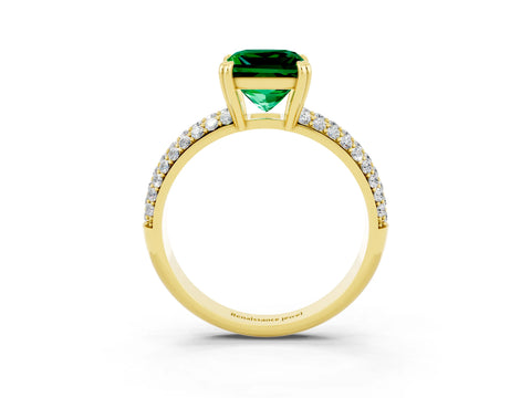 Yellow gold Princess Cut Cut Diamond Milgrain Marquise Band with Prong Setting_3