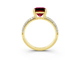 Yellow gold Princess Cut Cut Diamond Milgrain Marquise Band with Prong Setting_3