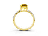 Yellow gold Princess Cut Cut Diamond Milgrain Marquise Band with Prong Setting_3