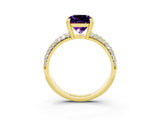Yellow gold Princess Cut Cut Diamond Milgrain Marquise Band with Prong Setting_3