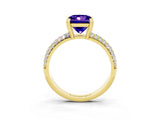 Yellow gold Princess Cut Cut Diamond Milgrain Marquise Band with Prong Setting_3