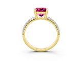 Yellow gold Princess Cut Cut Diamond Milgrain Marquise Band with Prong Setting_3