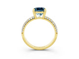 Yellow gold Princess Cut Cut Diamond Milgrain Marquise Band with Prong Setting_3