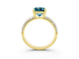 Yellow gold Princess Cut Cut Diamond Milgrain Marquise Band with Prong Setting_3