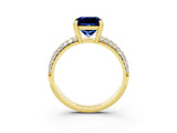 Yellow gold Princess Cut Cut Diamond Milgrain Marquise Band with Prong Setting_3