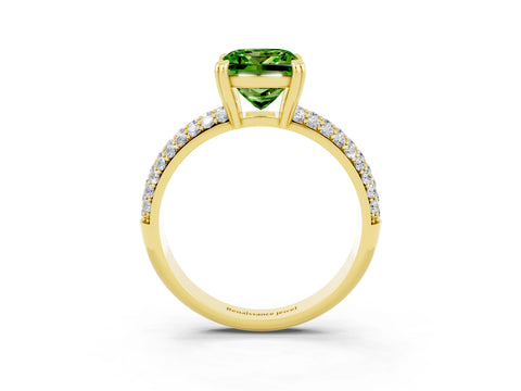 Yellow gold Princess Cut Cut Diamond Milgrain Marquise Band with Prong Setting_3