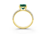 Yellow gold Princess Cut Cut Diamond Milgrain Marquise Band with Prong Setting_3