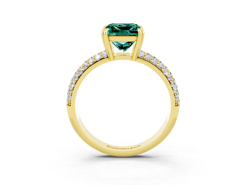 Yellow gold Princess Cut Cut Diamond Milgrain Marquise Band with Prong Setting_3